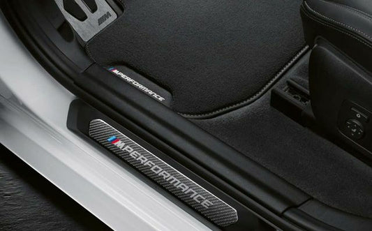 Genuine BMW M Performance G82 M4 Carbon Fibre/Fiber Door Sill Protector – Threshold Cover, Scuff Plate, Kick Plate, Step Plate, Entry Guard (2021+) | OEM Interior Trim | Fits M4 & M4 Competition | Part 51472472521