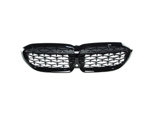 Genuine OEM BMW 3 Series G20/G21 M340i & M340ix (xDrive) Shadowline Gloss Black Front Kidney Grille with Front Camera Cutout  51139448475