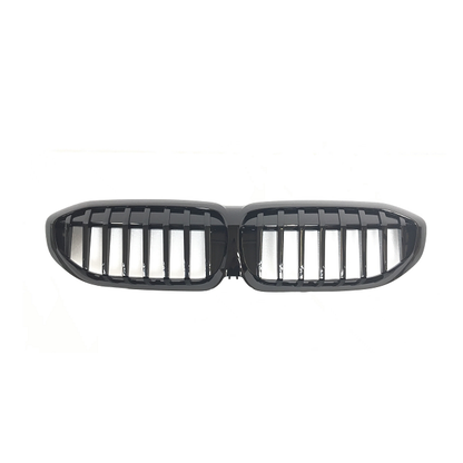 Genuine BMW 3 Series G20 G21 Shadowline Gloss Black Kidney Grille/Grill 2019-2022 Pre-LCI Saloon/Sedan & Touring/Estate/Wagon - Blackout De-Chrome Front Centre/Nose - Non-Camera (No Front Camera) - 318d 320i 330e M340i - OEM Part