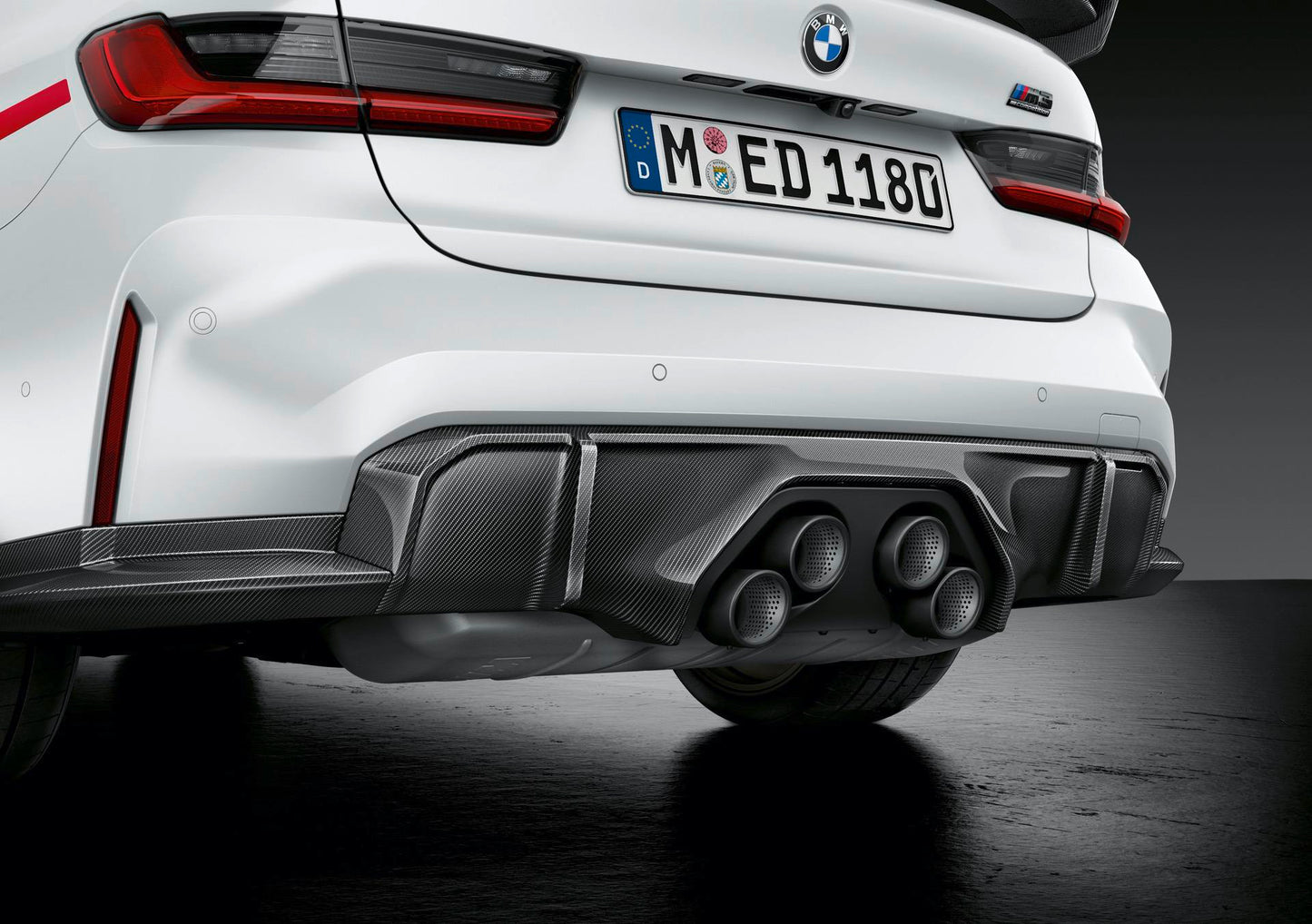 Genuine BMW M Performance Carbon Fibre/Fiber Rear Diffuser Valance Insert for G80 M3 & G82 M4 (2021+) OEM CFRP Rear Bumper Lower Apron Trim | Fits M3 Competition & M4 Competition | G8X Aero Upgrade | Part No. 51195A198B5
