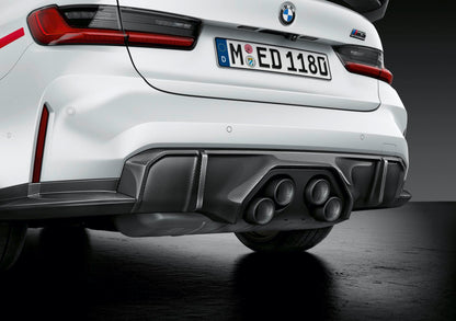 Genuine BMW M Performance Carbon Fibre/Fiber Rear Diffuser Valance Insert for G80 M3 & G82 M4 (2021+) OEM CFRP Rear Bumper Lower Apron Trim | Fits M3 Competition & M4 Competition | G8X Aero Upgrade | Part No. 51195A198B5