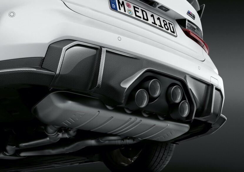 Genuine BMW M Performance Carbon Fibre/Fiber Rear Diffuser Valance Insert for G80 M3 & G82 M4 (2021+) OEM CFRP Rear Bumper Lower Apron Trim | Fits M3 Competition & M4 Competition | G8X Aero Upgrade | Part No. 51195A198B5