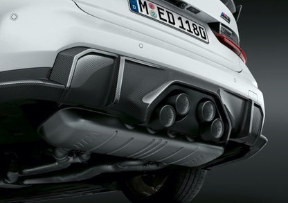 Genuine BMW M Performance Carbon Fibre/Fiber Rear Diffuser Valance Insert for G80 M3 & G82 M4 (2021+) OEM CFRP Rear Bumper Lower Apron Trim | Fits M3 Competition & M4 Competition | G8X Aero Upgrade | Part No. 51195A198B5