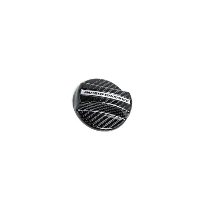 Genuine BMW M Performance Carbon Fibre/Fiber Fuel Filler Cap Cover | OEM 16112472988 | Carbon Tank Cap Skin Overlay Trim, Petrol/Gas Cap & Fuel Door/Hatch Cover | Fits Most 2010+ BMW F & G Series Models
