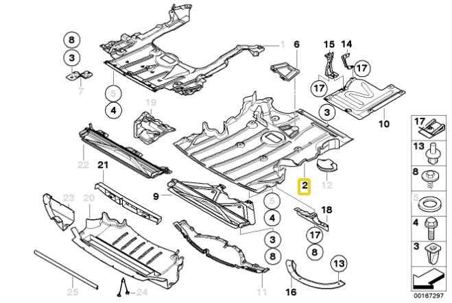 Genuine BMW E93 3 Series Convertible/Cabriolet Front Undertray - OEM Lower Engine Cover, Underbody Panel, Engine Splash Guard/Belly Pan/Skid Plate - Petrol 318i 320i 323i 325i 328i 330i 335i 335is (2006-2013) - Part 51758046340