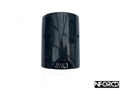 BMW Forged Carbon Fibre Exhaust Tips - Black | M Performance Style Clamp-On Tailpipe Trims with Hidden Clamp | 63-67mm / 67-72mm Inlet | UK Stock | Fits BMW 1 2 3 4 5 Series, M2 M3 M4 M5