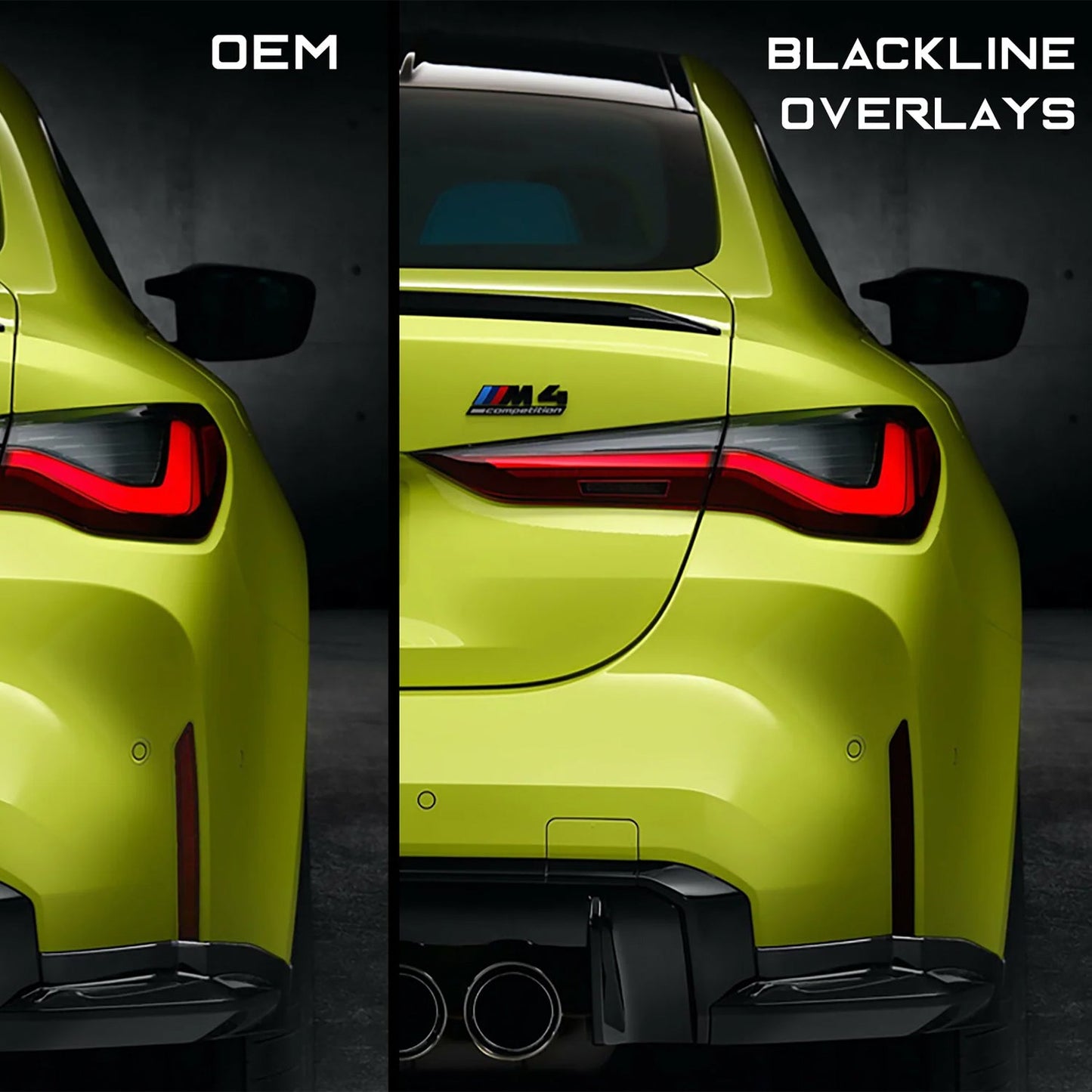 GoldenWrench BMW M3/M4 BLACKLINE Rear Reflector Overlay Kit (G80/G81/G82/G83)
