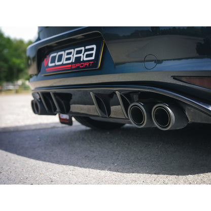 Rieger Gloss Black Quad Exit Rear Diffuser/Valance for VW Golf GTI Mk7/Golf 7 (2012-2017) - Golf R Style Rear Bumper Insert/Apron, Quad Tailpipe Conversion, Cobra Sport Compatible