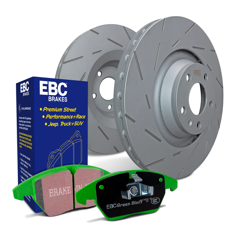 EBC USR Rear Slotted Brake Discs/Rotors Pair for BMW 7 Series E65 E66 E67 (2002-2005) - ATE Rear Calipers - 740i 745i - Thermic Black - USR1391