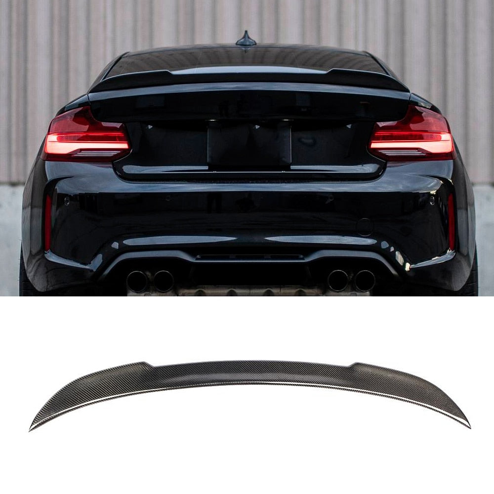 Carbon Fibre Rear Boot/Trunk Lip Spoiler for BMW 2 Series F22 F23 & F87 M2/M2 Competition (20142019)  Gloss 3x3 Twill, OEM-Fit, No-Drill Installation