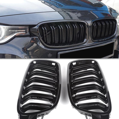 Gloss Black Kidney Grille/Grill for BMW 3 Series F30 F31 2012-2018 Saloon Touring | ABS Front OEM-Style Replacement Blackout | 318i 320i 328i 335i 316d 318d 320d 325d 328d