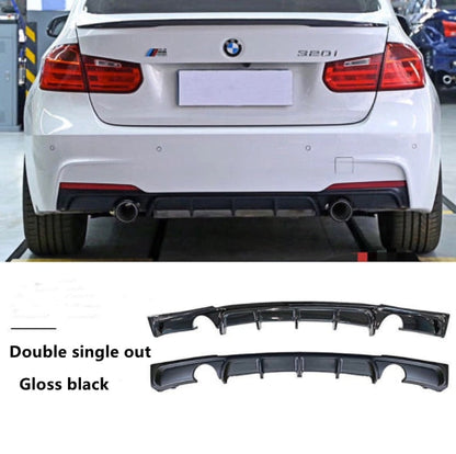 M Style Rear Bumper Cover with Diffuser Look, Gloss Black ABS for BMW 3 Series F30 F35 Saloon/Sedan 2012-2019 (Pre LCI & LCI) - Aftermarket Back Bumper/Valance/Apron Upgrade, Single or Dual Exhaust Cutouts, M Performance Style Replacement