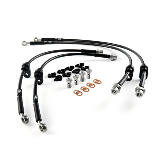 HEL Performance Toyota GR Yaris 1.6 2020+ Braided Brake Lines Kit â€“ Stainless Steel Front & Rear Hoses with Stainless Fittings â€“ TOY-4-151