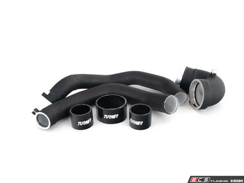 Turner Motorsport Hot-Side Charge/Boost Pipe Upgrade for BMW M3/M4 F8X (F80 F82 F83) S55 - Turbo Outlet to Intercooler Silicone Hose & Aluminium Couplers - Intercooler Pipe/Pressure Pipe - Direct-Fit OE Quick-Connect