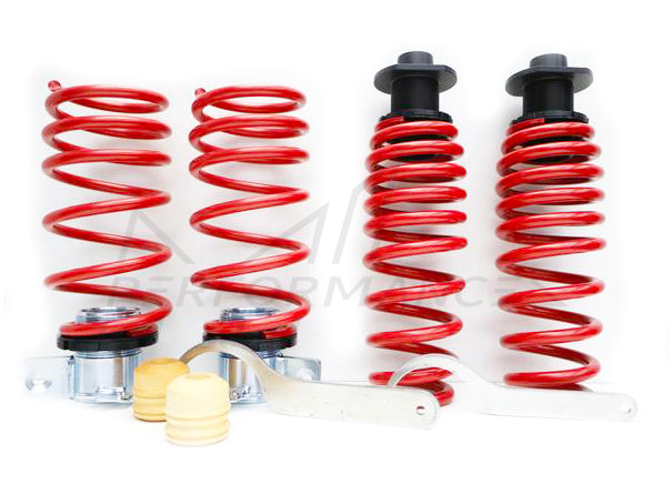 H&R HAS Height Adjustable Springs Kit for BMW M2 M3 M4 F87 F80 F82 – Coilover-Style Adjustable Spring Sleeves – 20-45mm Front, 5-40mm Rear – Fits OEM/Adaptive M/EDC Dampers – Suspension Lowering/Drop Stance Kit – 23003-1