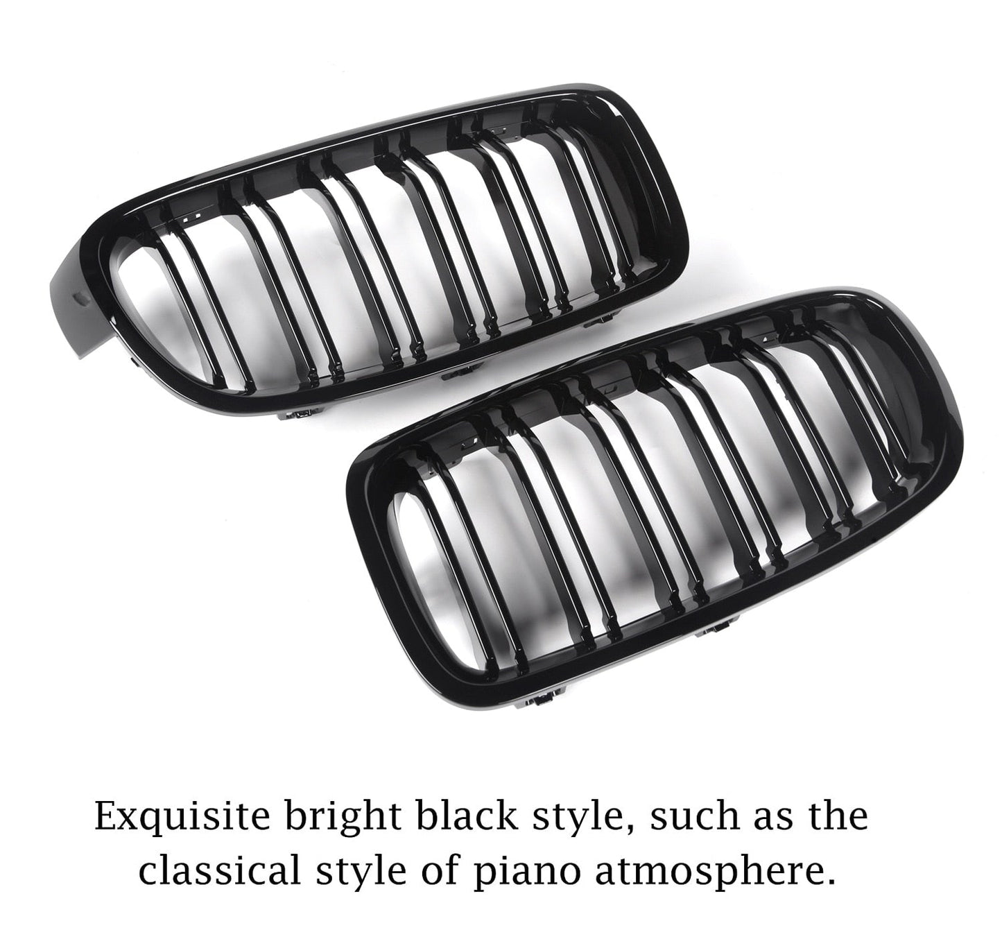 Gloss Black Kidney Grille/Grill for BMW 3 Series F30 F31 2012-2018 Saloon Touring | ABS Front OEM-Style Replacement Blackout | 318i 320i 328i 335i 316d 318d 320d 325d 328d