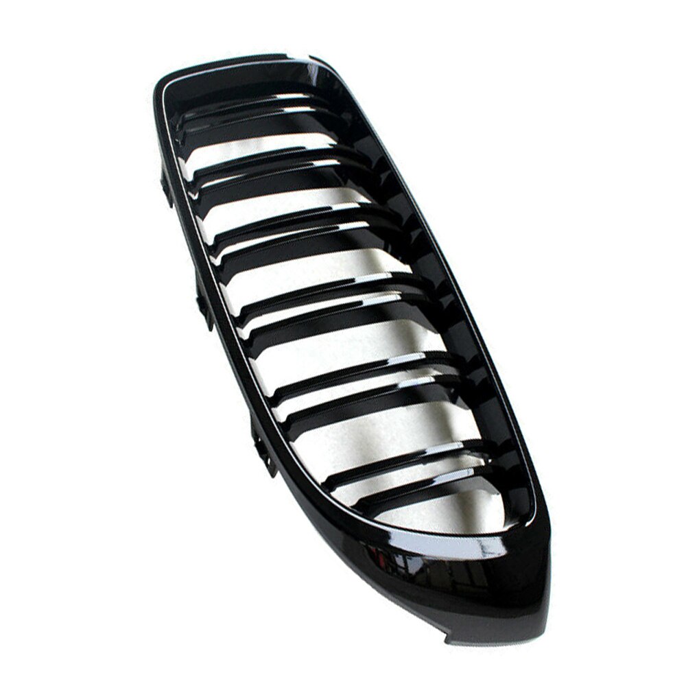Gloss Black Front Kidney Grilles for BMW 4 Series F32 F33 F36 (420i 428i 435i M4) - OEM-Style Direct Replacement Pair, Shadowline De-Chrome
