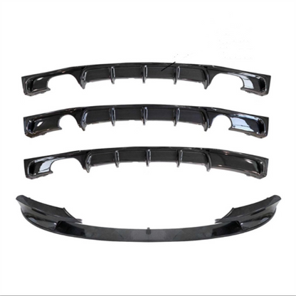 M Style Rear Bumper Cover with Diffuser Look, Gloss Black ABS for BMW 3 Series F30 F35 Saloon/Sedan 2012-2019 (Pre LCI & LCI) - Aftermarket Back Bumper/Valance/Apron Upgrade, Single or Dual Exhaust Cutouts, M Performance Style Replacement