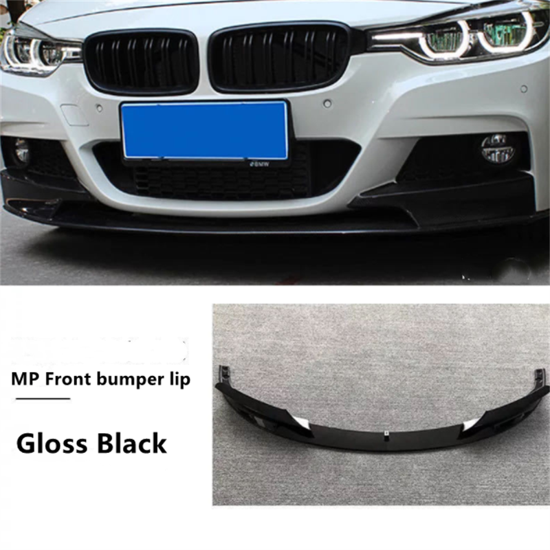 M Style Rear Bumper Cover with Diffuser Look, Gloss Black ABS for BMW 3 Series F30 F35 Saloon/Sedan 2012-2019 (Pre LCI & LCI) - Aftermarket Back Bumper/Valance/Apron Upgrade, Single or Dual Exhaust Cutouts, M Performance Style Replacement
