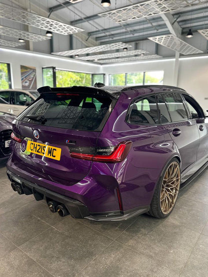 BMW M3/M4 G8X (G80 G81 G82 G83) Carbon Fibre Rear Valance & Diffuser Surround/Frame – CT Carbon Pre-Preg Rear Bumper Lower Trim/Apron Insert Garnish 2021+