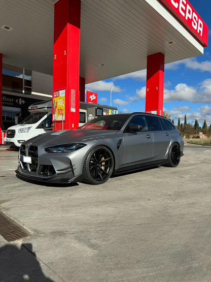 BMW M3/M4 G80 G81 G82 G83 Carbon Fiber/Fibre Front Bumper Canards/Side Canards & Dive Planes – Bumper Winglets/Aero Fins (Dry Pre-Preg CFRP) by CT Carbon – Track-Style Corner Flicks Upgrade G8X