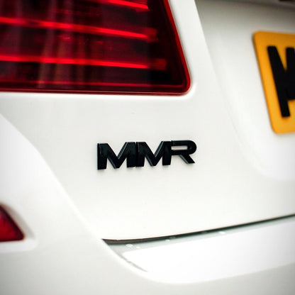 MMR 100mm Car Badge Emblem – OEM-Style Universal Stick-On Logo, Injection-Moulded ABS, 3M Self-Adhesive – Chrome or Gloss Black – Grille/Grill, Boot/Trunk, Fender/Wing, Interior Replacement Insignia (MMR35-1501/1502)