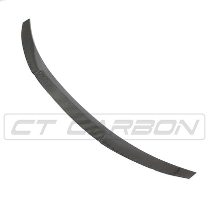 BMW M4 G82 / 4 Series G22 Carbon Fibre/Fiber Rear Boot Lip Spoiler V-Style - Trunk Decklid Tail Lip Wing - Fits 2020+ Coupe - CT Carbon M Performance Style