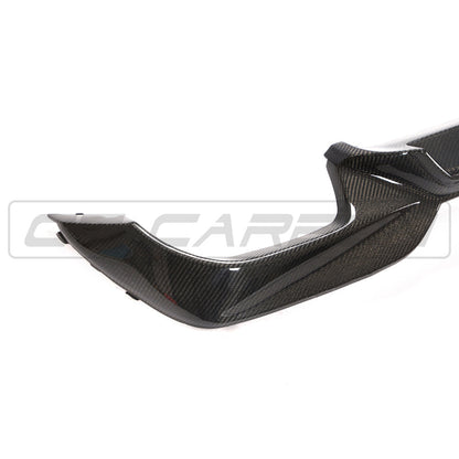 BMW 3 Series G20 Carbon Fibre/Fiber Rear Diffuser Valance - Square Tip Tailpipe - 2019-2021 340i 340d Saloon/Sedan Rear Lower Bumper Trim Splitter Apron Insert OEM+ Gloss Exhaust Surround