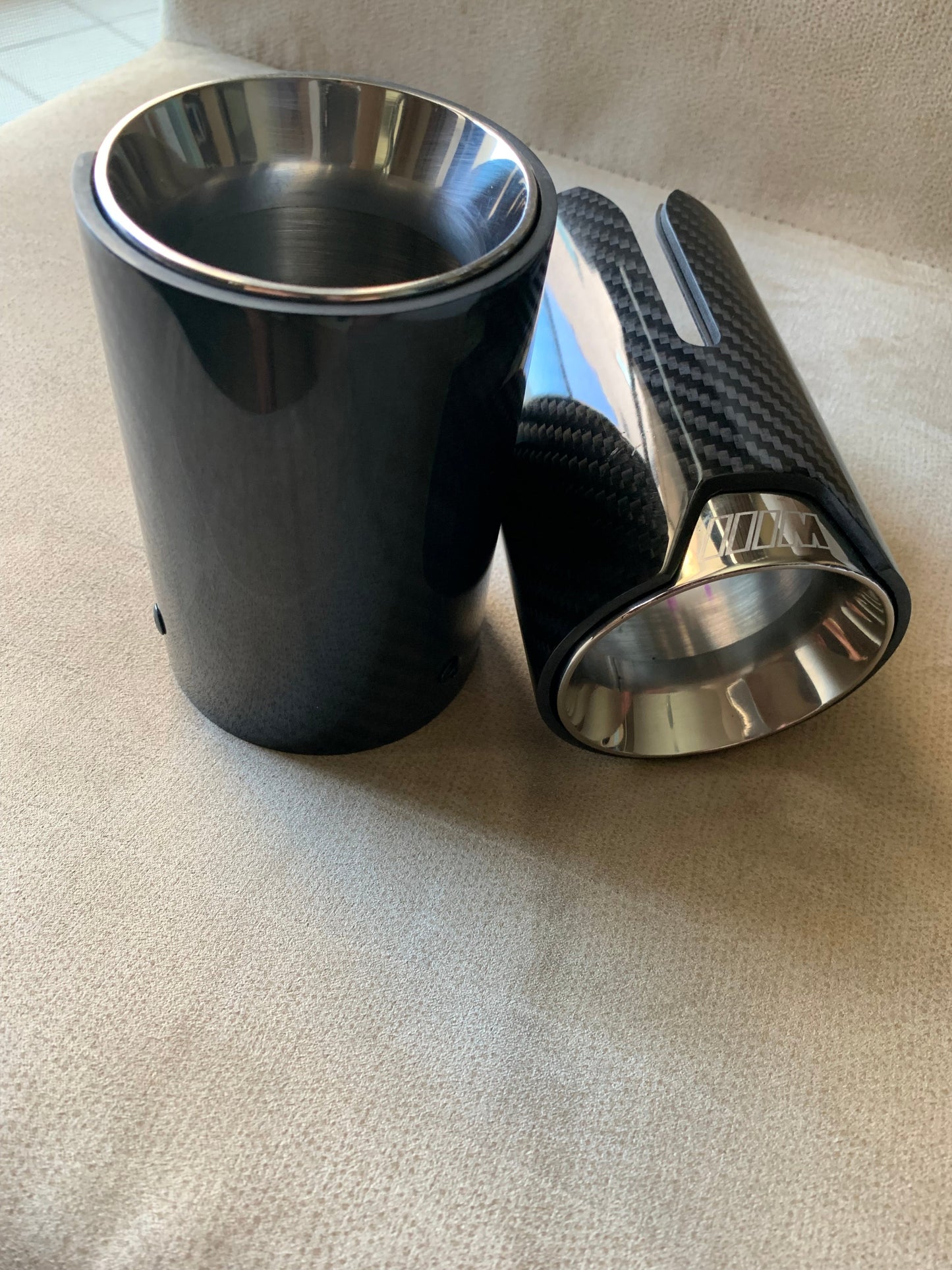 Pair Silver Chrome-Look Same-Side Twin Exit Exhaust Tips / Tailpipe Trims for BMW F-Series F20 F21 F22 F23 F30 F31 F34 F32 F33 F36 (2011-2019) | OEM-Style Muffler Tip Finishers | Clip-On Direct Fit Using Factory Pins | 1 2 3 4 Series