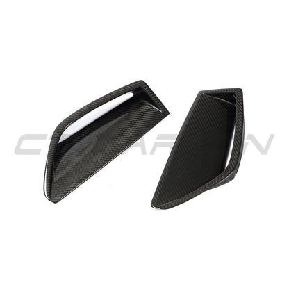 Audi RS6 Avant (C8) & RS7 (C8) Carbon Fibre Front Bumper Side Grille Vent Covers, Air Intake Surrounds, Air Duct Trim Inserts 2019-2025 | Gloss Pre-Preg | CT Carbon