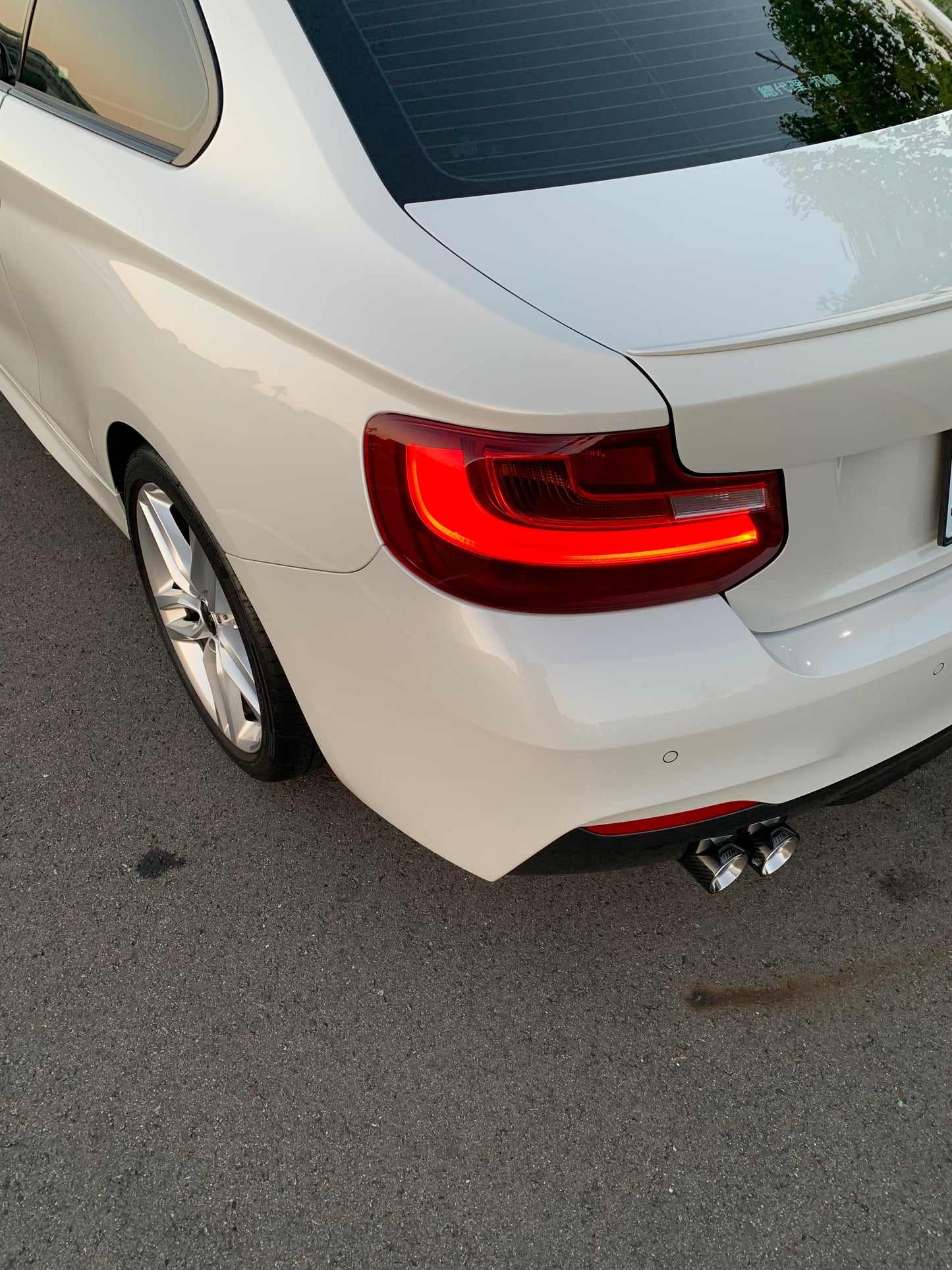 Pair of Blue BMW Exhaust tips for BMW's with a twin exit