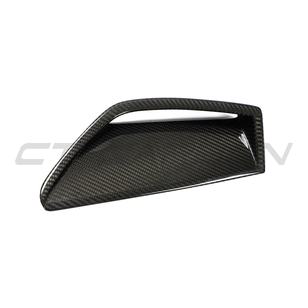 Audi RS6 Avant (C8) & RS7 (C8) Carbon Fibre Front Bumper Side Grille Vent Covers, Air Intake Surrounds, Air Duct Trim Inserts 2019-2025 | Gloss Pre-Preg | CT Carbon
