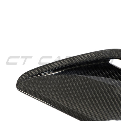 Audi RS6 Avant (C8) & RS7 (C8) Carbon Fibre Front Bumper Side Grille Vent Covers, Air Intake Surrounds, Air Duct Trim Inserts 2019-2025 | Gloss Pre-Preg | CT Carbon