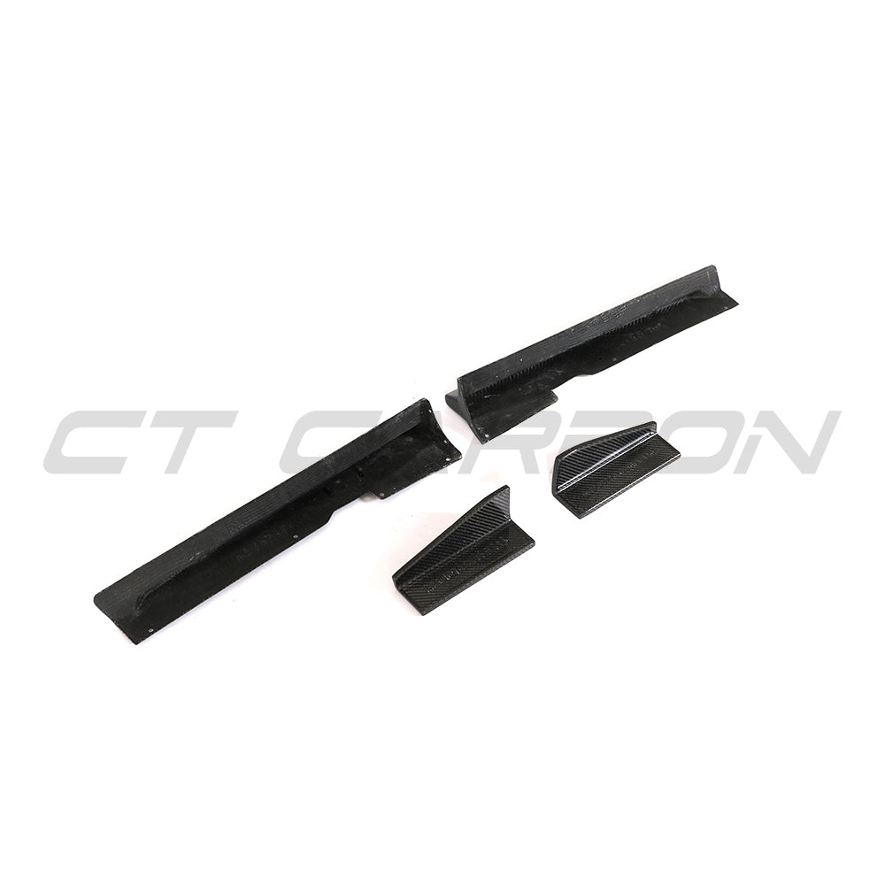 AUDI TT RS (TTRS) MK3 8S QUATTRO 2015–2018 COUPE/ROADSTER REAL CARBON FIBRE SIDE SKIRT EXTENSIONS – SIDE SPLITTERS/SILL EXTENSIONS/ROCKER PANELS/SIDE BLADES – CARBON FIBER AERO SKIRTS BY CT CARBON