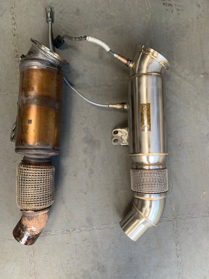 BMW B58 5" Super Sport Cat Downpipe  200 Cell High-Flow Sports Catalyst, 5in to 4in Flexi  MOT-Friendly, No EML  Osprey Performance  Fits M140i M240i 340i 440i 540i 740i X3/X4 M40i (B58)