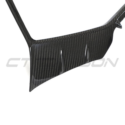 Audi RS6 C8 Avant & RS7 C8 Sportback (2019+) Gloss Carbon Fibre/Fiber Front Grille Surround Trim Frame – Radiator Grille Bezel Border | OEM+ Front Bumper Honeycomb Grill Accent | CT Carbon