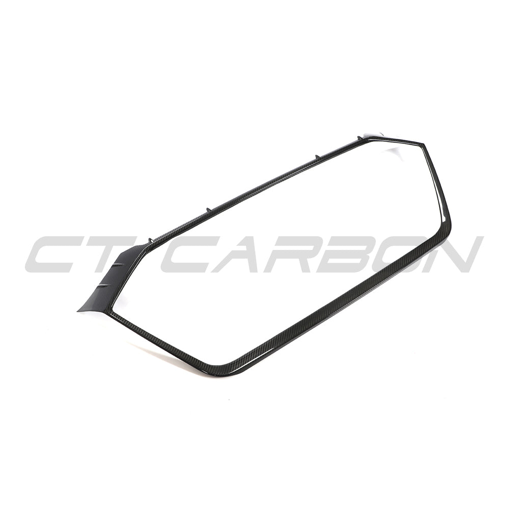 Audi RS6 C8 Avant & RS7 C8 Sportback (2019+) Gloss Carbon Fibre/Fiber Front Grille Surround Trim Frame – Radiator Grille Bezel Border | OEM+ Front Bumper Honeycomb Grill Accent | CT Carbon