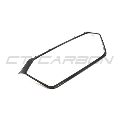 Audi RS6 C8 Avant & RS7 C8 Sportback (2019+) Gloss Carbon Fibre/Fiber Front Grille Surround Trim Frame – Radiator Grille Bezel Border | OEM+ Front Bumper Honeycomb Grill Accent | CT Carbon