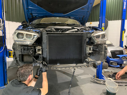 AIRTEC Motorsport B58 Water-to-Air Chargecooler/Intercooler Radiator Upgrade, Triple-Pass 90mm Core, Direct-Fit Front Mount Heat Exchanger - BMW 1/2/3/4 Series F20 F21 F22 F23 F30 F31 F32 F33 F36 (M140i M240i 340i 440i) 2014-2019 - ATRADBMW2