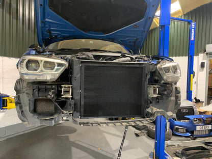 AIRTEC Motorsport B58 Water-to-Air Chargecooler/Intercooler Radiator Upgrade, Triple-Pass 90mm Core, Direct-Fit Front Mount Heat Exchanger - BMW 1/2/3/4 Series F20 F21 F22 F23 F30 F31 F32 F33 F36 (M140i M240i 340i 440i) 2014-2019 - ATRADBMW2