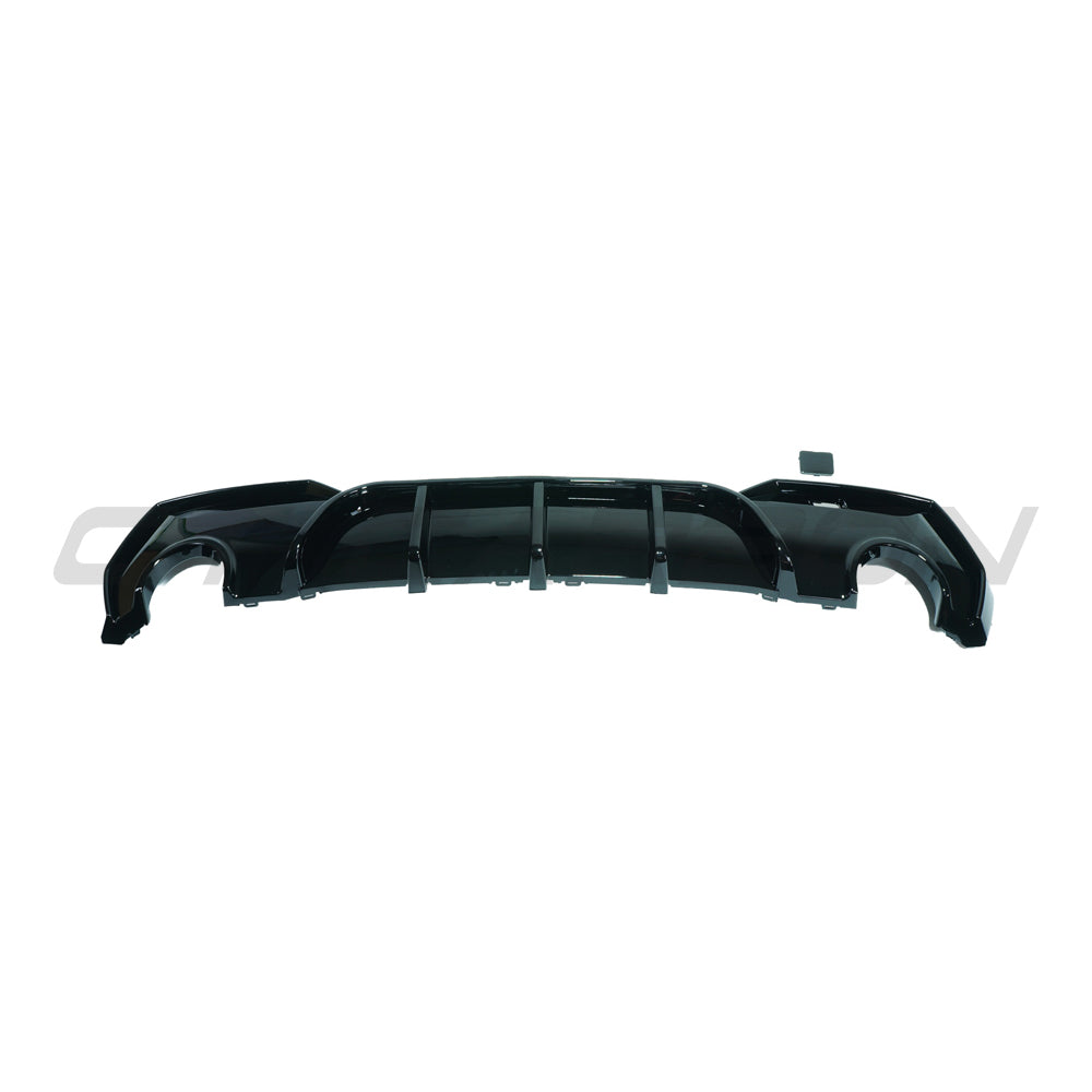 BMW 4 Series G22/G23 Rear Diffuser Gloss Piano Black Round Tip Valance | Rear Bumper Lower Splitter/Apron Insert | ABS Exhaust Surround Trim | 2020+ Coupe/Convertible | CT Carbon Performance