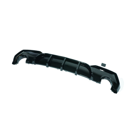 BMW 4 Series G22/G23 2020+ Rear Diffuser/Valance - Gloss Piano Black ABS - Round Tip Tailpipe Cut-Outs - Rear Bumper Lower Insert - CT Carbon for Coupe/Convertible