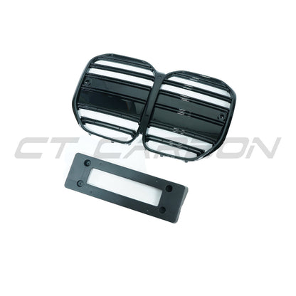 BMW 4 Series G22/G23 2020+ Gloss Piano Black Kidney Grille/Grill GT Vertical Slat | Front Radiator Grill Surround | M Sport Shadowline Upgrade by CT Carbon | 420i 430i M440i | Coupe/Cabriolet