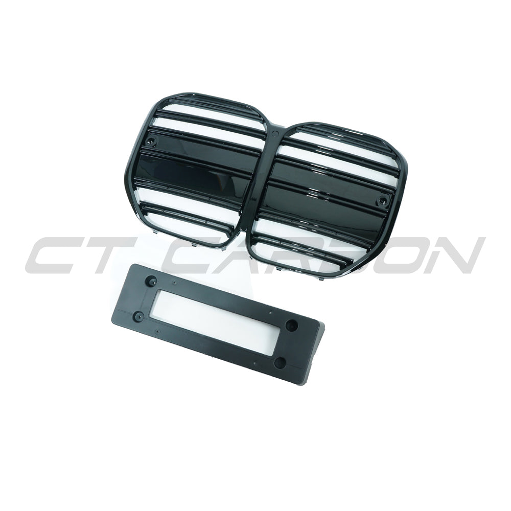 BMW 4 Series G22/G23 2020-On GT Style Kidney Grille Set – Gloss Piano Black Front Radiator/Kidney Grill Replacement for Coupe & Convertible | Dechrome Shadowline OEM+ Upgrade by CT Carbon