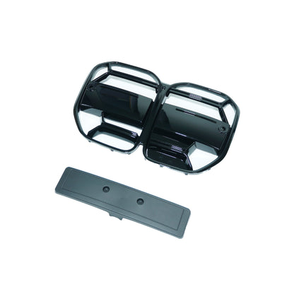 BMW 4 Series G22/G23 2020+ Gloss/Piano Black Kidney Grille (CSL Style, M4 CSL Look) – Front Grill Upgrade/Replacement for Coupe & Convertible | CT Carbon ABS | Shadowline Blackout Radiator Nose Grille