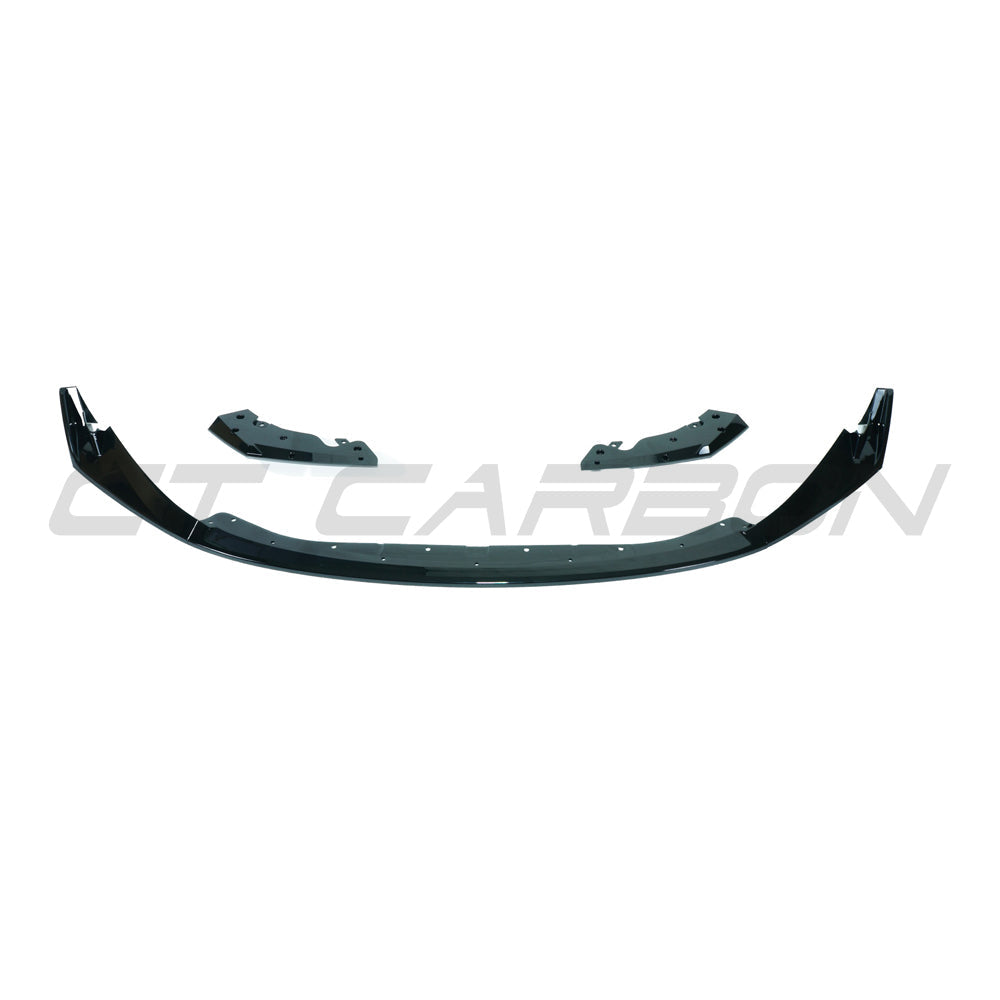 BMW M3/M4 G80 G81 G82 G83 Front Splitter Lip Spoiler - Gloss Piano Black CSL/M Performance Style Front Bumper Chin Spoiler Aero - ABS - Fits 2021+ - G8X - BLAK by CT Carbon - Saloon Touring Coupe Convertible