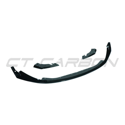BMW M3/M4 G80 G81 G82 G83 Front Splitter Lip Spoiler - Gloss Piano Black CSL/M Performance Style Front Bumper Chin Spoiler Aero - ABS - Fits 2021+ - G8X - BLAK by CT Carbon - Saloon Touring Coupe Convertible