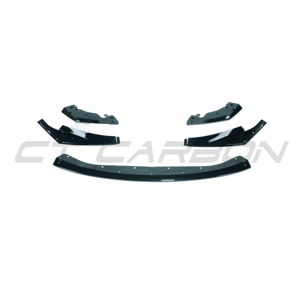 BMW M3/M4 G80 G81 G82 G83 Front Splitter Lip Spoiler - Gloss Piano Black CSL/M Performance Style Front Bumper Chin Spoiler Aero - ABS - Fits 2021+ - G8X - BLAK by CT Carbon - Saloon Touring Coupe Convertible