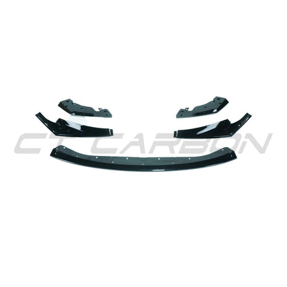 BMW M3/M4 G80 G81 G82 G83 Front Splitter Lip Spoiler - Gloss Piano Black CSL/M Performance Style Front Bumper Chin Spoiler Aero - ABS - Fits 2021+ - G8X - BLAK by CT Carbon - Saloon Touring Coupe Convertible