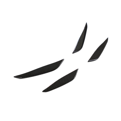 BMW G87 M2 (2023+) Carbon Fibre/Carbon Fiber Front Bumper Canards – CT Design Pre-Preg Gloss – Dive Planes / Aero Flicks / Front Aero Fins / Corner Splitters Air Deflectors – Carbon Front Trim Styling Upgrade